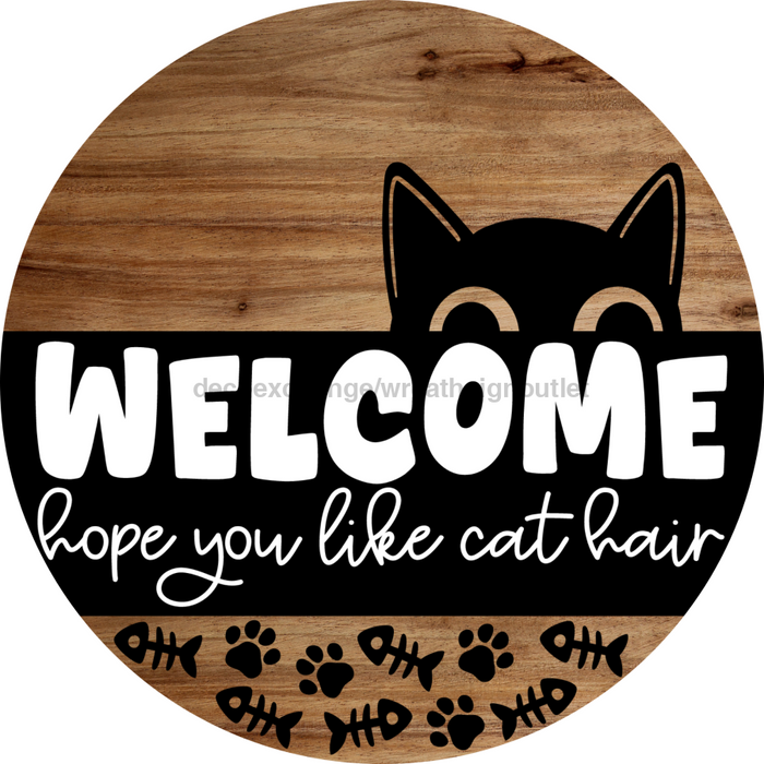 Cat Sign, DCO-102773-DH, Sign For Wreath, 18" Door Hanger