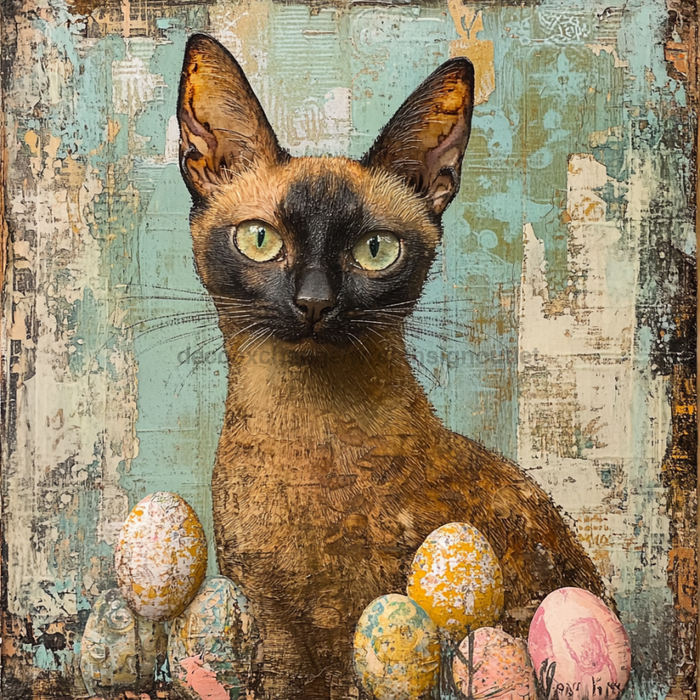 Cat Sign, DCO-13656, Sign For Wreath, 10x10" Metal Sign