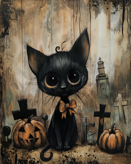 Cat Sign Fall Dco-01727 For Wreath 8X10’ Metal