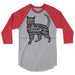 Cat Silhouette - Unisex 3/4 sleeve raglan shirt - DecoExchange - DecoExchange