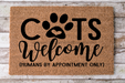 Cats Welcome People Tolerated - Cat Door Mat - 30x18" Coir Door Mat - DECOE-CM-012 - DecoExchange