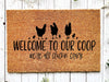 Chicken Doormat, Welcome To Our Coop Doormat, Chicken Decor, Chicken Door Mat, We're All Cluckin Crazy, Funny Doormat, Farm Decor - DecoExchange