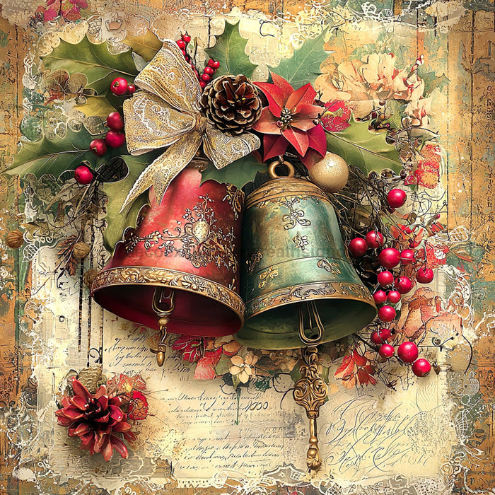 Christmas Bell Sign, DCO-102323, Sign For Wreath, 10x10in Metal Sign