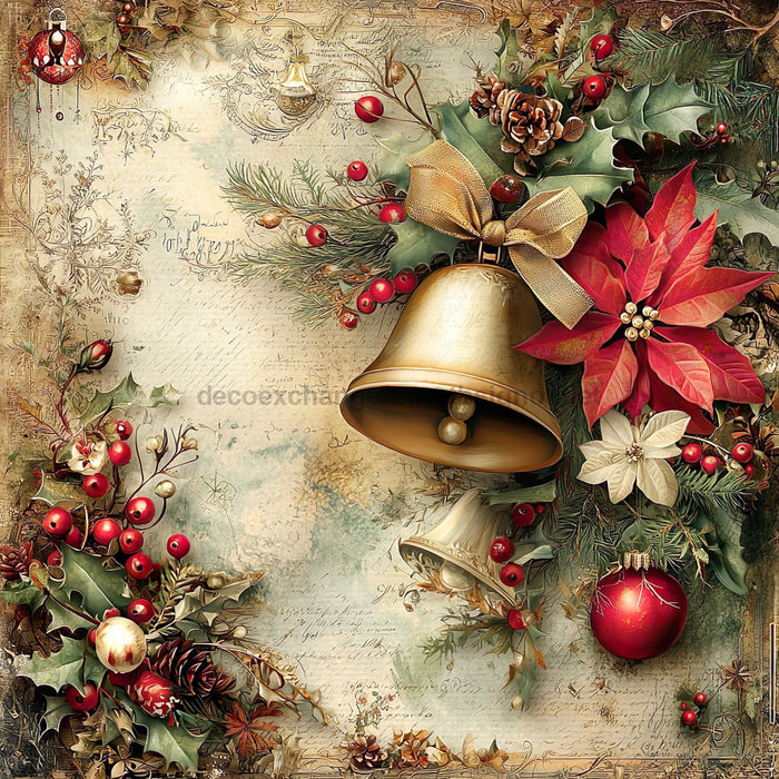 Christmas Bell Sign, DCO-102325, Sign For Wreath, 10x10in Metal Sign