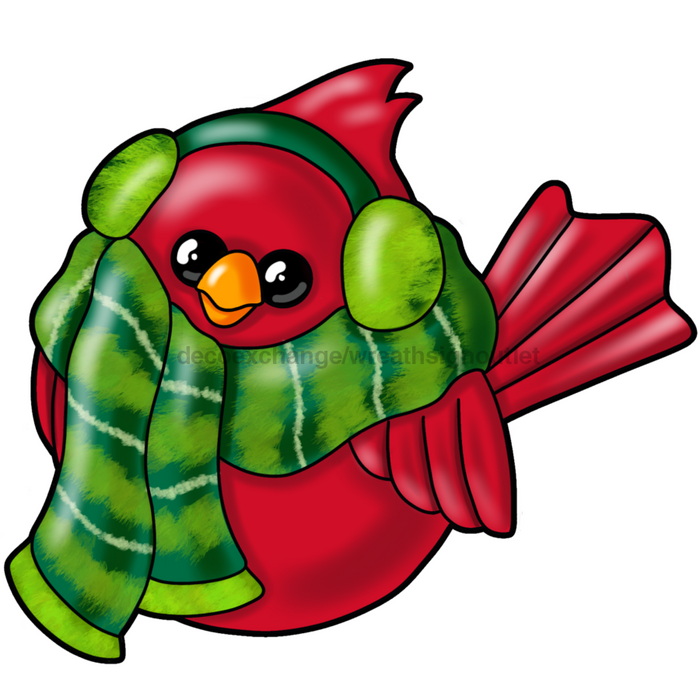 Christmas Cardinal Chunky Wood Sign Pcd-W-107 22 Door Hanger