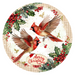 Christmas Cardinals, DCO-102645-D, Sign For Wreath, 10" Wood Sign