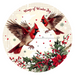 Christmas Cardinals, DCO-102652-D, Sign For Wreath, 18" Door Hanger