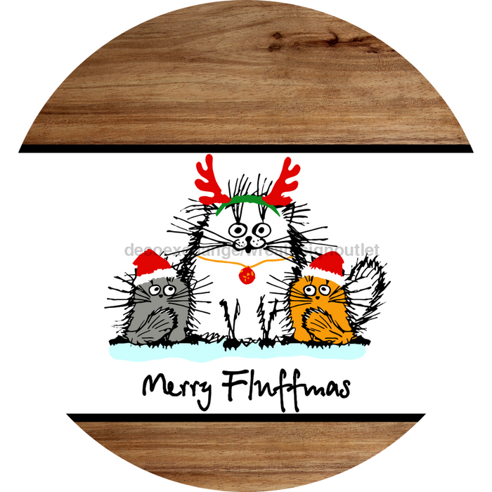 Christmas Cat, DCO-102837-DH, Sign For Wreath, 18" Door Hanger