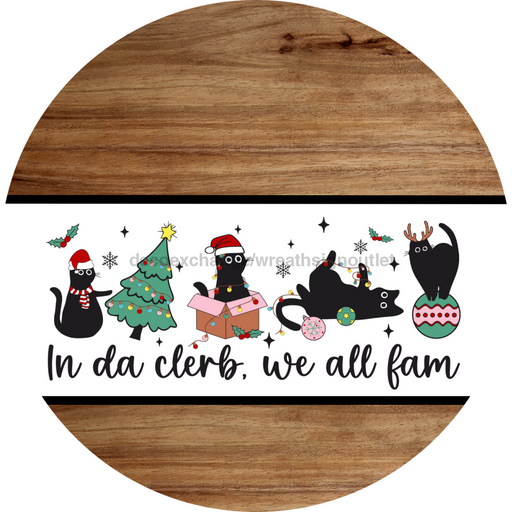 Christmas Cat Sign, DCO-102830-DH, Sign For Wreath, 18" Door Hanger