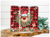 Christmas Deer Wreath 20 oz Skinny Tumbler DECOETUMBLER-080 - DecoExchange