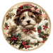 Christmas Dog, DCO-102723, Sign For Wreath, 10" Metal Sign