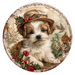 Christmas Dog, DCO-102726, Sign For Wreath, 10" Metal Sign