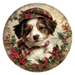 Christmas Dog, DCO-102732, Sign For Wreath, 10" Metal Sign