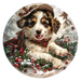 Christmas Dog, DCO-102734, Sign For Wreath, 10" Metal Sign