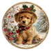 Christmas Dog, DCO-102735, Sign For Wreath, 10" Metal Sign