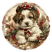 Christmas Dog, DCO-102738-D, Sign For Wreath, 18" Door Hanger