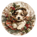 Christmas Dog, DCO-102740, Sign For Wreath, 10" Metal Sign