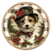 Christmas Dog, DCO-102741-D, Sign For Wreath, 10" Wood Sign