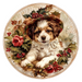 Christmas Dog, DCO-102743-D, Sign For Wreath, 10" Wood Sign