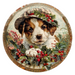 Christmas Dog, DCO-102744, Sign For Wreath, 10" Metal Sign