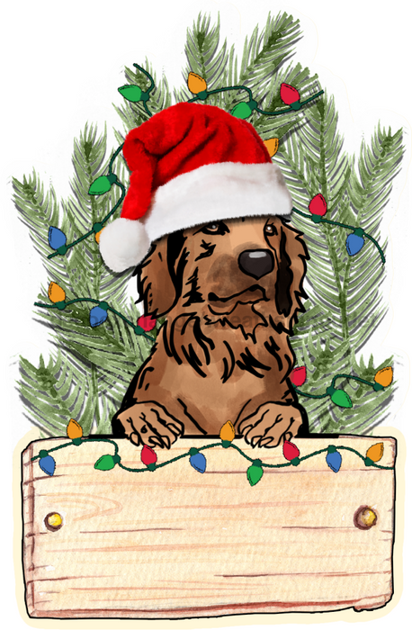 Christmas Dog Sign Wood Sign Door Hanger Decoe-W-451 22