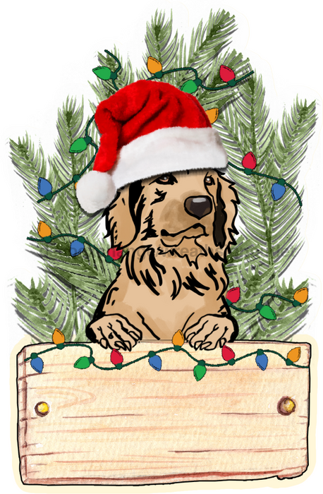 Christmas Dog Sign Wood Sign Door Hanger Decoe-W-452 22