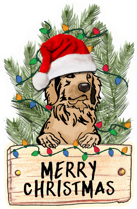 Christmas Dog Sign Wood Sign Door Hanger Decoe-W-454 22