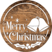 Christmas Door Hanger Merry Wood Grain Decoe-2651 Round Sign 18
