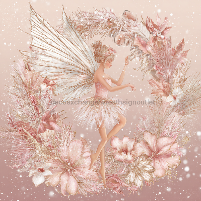 Christmas Fairy Sign, DCO-102632, Sign For Wreath, 10x10in Metal Sign