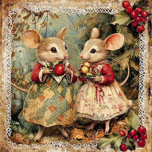Christmas Mouse Sign, DCO-102447, Sign For Wreath, 10x10in Metal Sign
