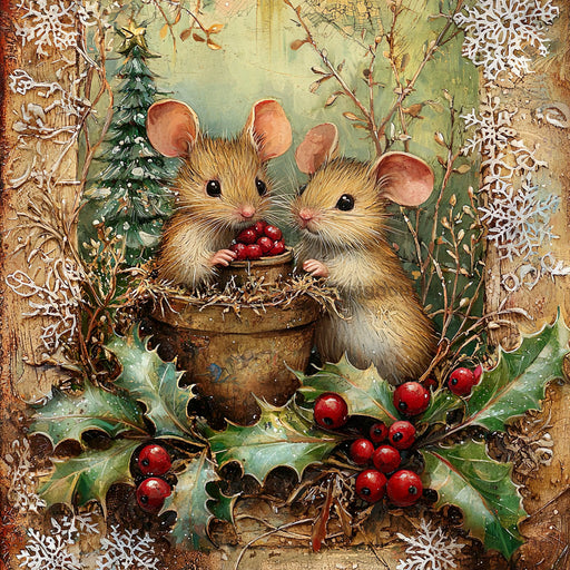 Christmas Mouse Sign, DCO-102449, Sign For Wreath, 10x10in Metal Sign