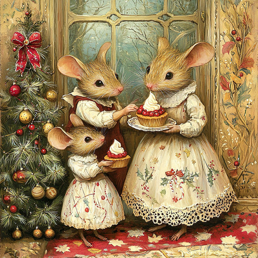 Christmas Mouse Sign, DCO-102452, Sign For Wreath, 10x10in Metal Sign