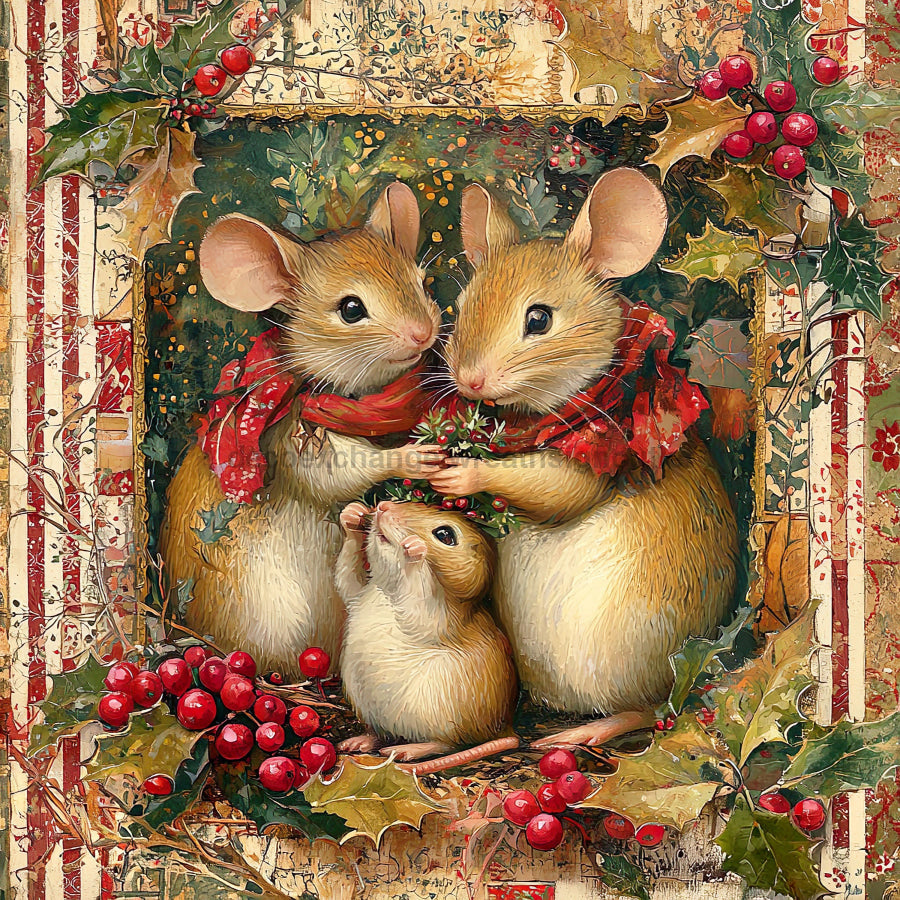 Christmas Mouse Sign, DCO-102464, Sign For Wreath, 10x10in Metal Sign ...