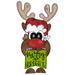 Christmas Reindeer Door Hanger Mj-W-00030 22’ Wood