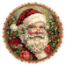 Christmas Santa, DCO-102671-D, Sign For Wreath, 10" Wood Sign