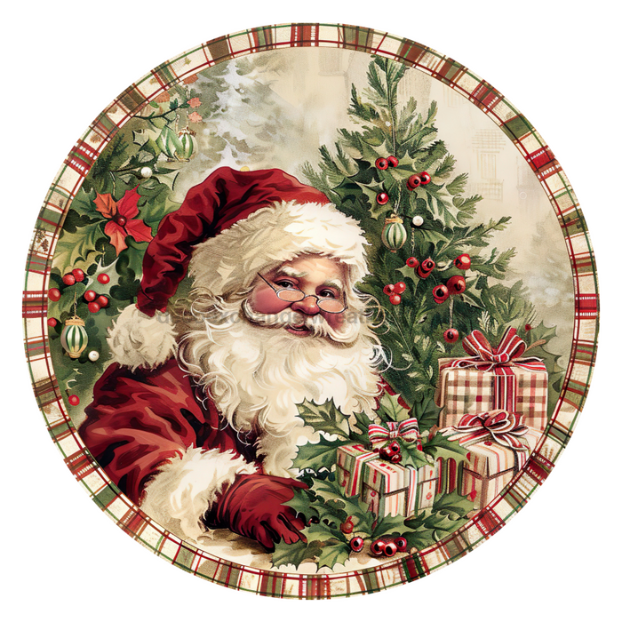 Christmas Santa, DCO-102678-D, Sign For Wreath, 18" Door Hanger