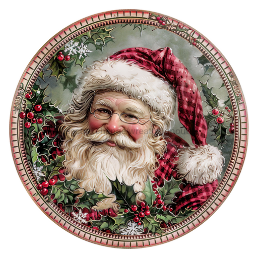 Christmas Santa, DCO-102682-D, Sign For Wreath, 18" Door Hanger