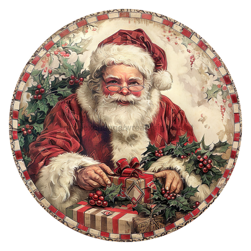 Christmas Santa, DCO-102685-D, Sign For Wreath, 18" Door Hanger