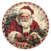 Christmas Santa, DCO-102685, Sign For Wreath, 10" Metal Sign