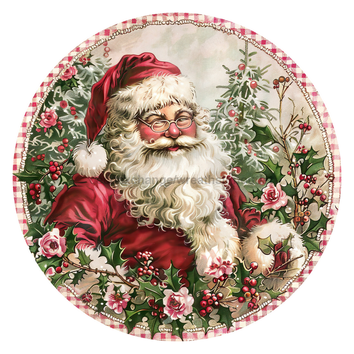 Christmas Santa, DCO-102689-D, Sign For Wreath, 18" Door Hanger