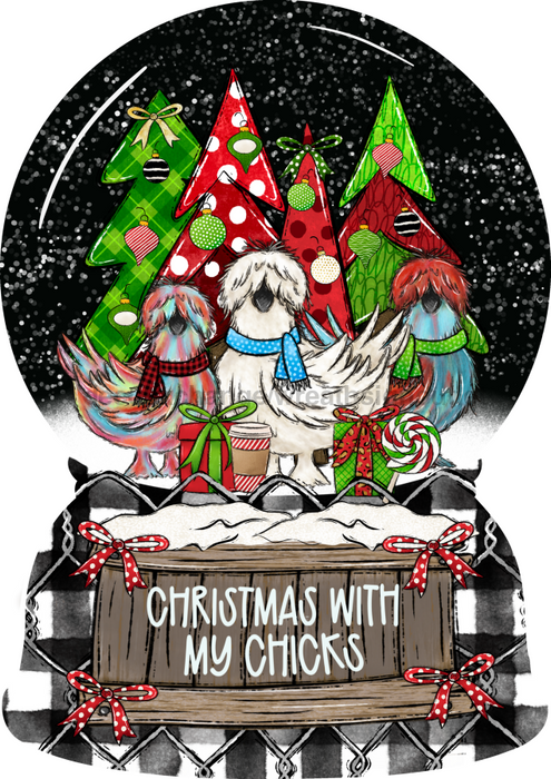 Christmas Sign, Christmas Chickens, wood sign, DECOE-W-901, 22" Door Hanger - DecoExchange®