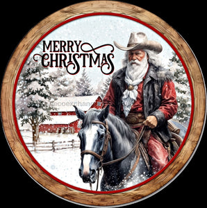 Christmas Sign, Country Christmas Sign, DECOE-4625, Sign For Wreath, 10" Round Metal Sign - DecoExchange®