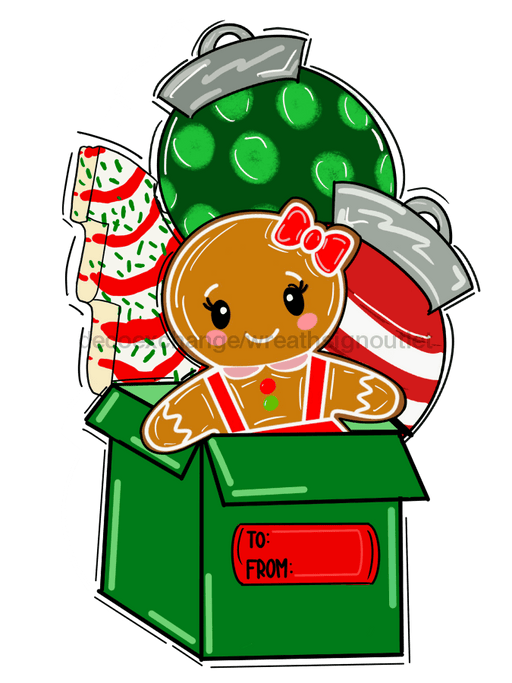 Christmas Sign, Gingerbread Sign, wood sign, DECOE-W-363, 22" Door Hanger - DecoExchange®