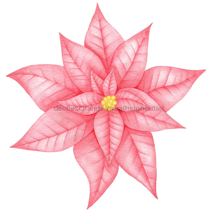 Christmas Sign Pink Poinsettia Wood Sign Decoe-W-903429 22 Door Hanger