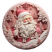 Christmas Sign, Pink Santa, DECOE-4656, Sign For Wreath, 10" Round Metal Sign - DecoExchange®