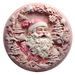 Christmas Sign, Pink Santa, DECOE-4657, Sign For Wreath, 10" Round Metal Sign - DecoExchange®