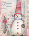 Christmas Sign Pink Snowman Dco-00603 For Wreath 8X10 Metal
