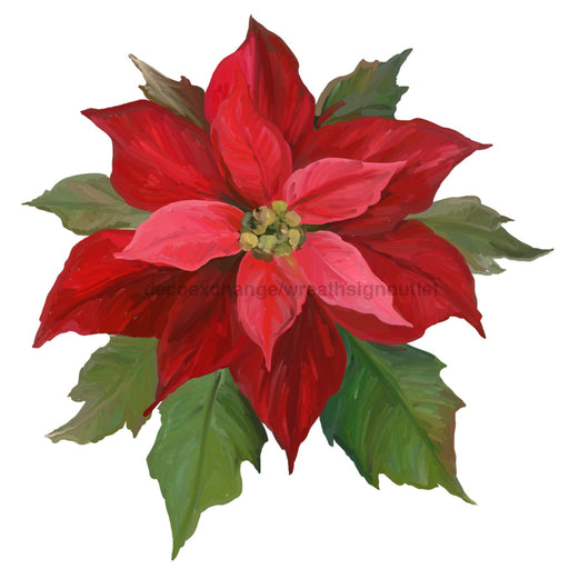 Christmas Sign Red Poinsettia Wood Sign Decoe-W-903431 22 Door Hanger