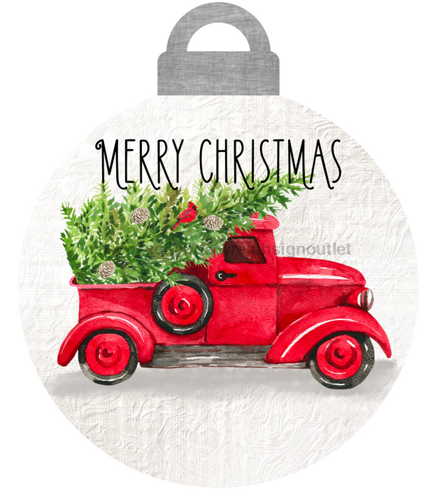 Christmas Sign, Red Truck Ornament Sign, wood sign, DECOE-W-634, 22" Door Hanger - DecoExchange®