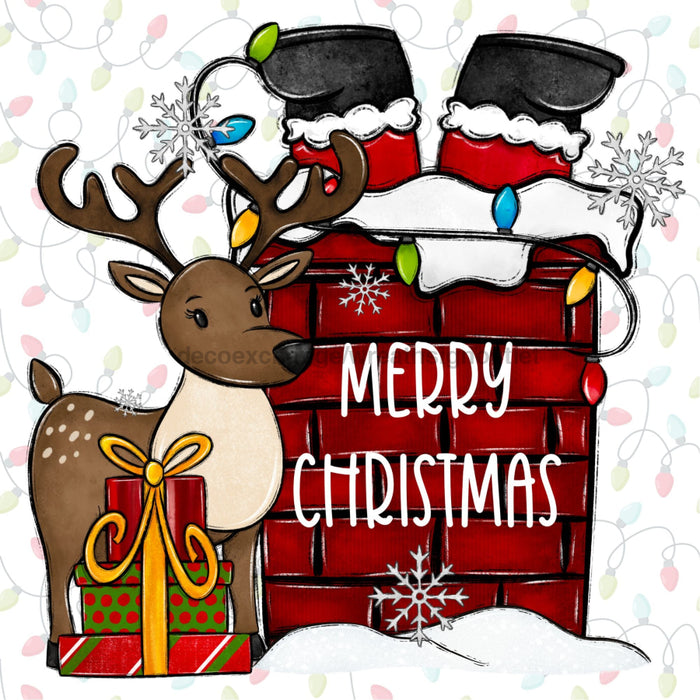 Christmas Sign Reindeer Dco-00811 For Wreath 10X10 Metal